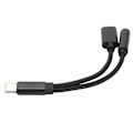 Pikkukuva 1 / 8: Puhelinääniadapteri Type C - 3,5 mm latauskuulokeadapteri 2-in-1-muunnin Xiaomi/HuaweiBlackille