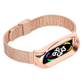 Miniatyrbild 4 av 8: Mesh -rem i rostfritt stål Fashionabla Andas Flexibelt utbytesband Tillbehör Passar för Mi Band 7 Rose Gold