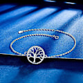 Pikkukuva 4 / 5: Sterling hopea Tree of Life -rannekoru - Säädettävä 16+3cm - Mukana lahjapakkaus