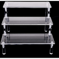 Miniatyrbillede 2 af 4: Klar Akryl Display Stand, 3-lags Klar Trappehylde, Akryl Display Stand til Samlinger, til Fremvisning af Figurer, Neglelak, Kosmetik