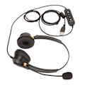 Miniatyrbillede 2 af 8: USB Business Headset ENC Støjreduktion Binaural Kablet Kontor Hovedtelefon med Højttaler Lydstyrke Justering Mikrofon Mute
