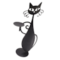 Miniatyrbild 1 av 8: Hemdekorationsljusstake Hållbar Katt Ljusstake Dekorativ Ljusstakehållare för Heminredning Bröllopsmiddag Fest Katt Serverar En Rätt