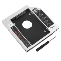 Miniatyrbilde 1 av 8: 12,7 mm aluminium SATA HDD SSD-kapsling Hard Disk Drive Bay Caddy Optisk DVD-adapter for bærbar PC