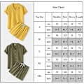 Miniatyrbilde 2 av 3: Sommersett for menn i bomullslin, kortærmet skjorte og shorts, XL Khaki, strandantrekk