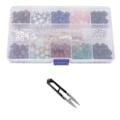 Miniatyrbillede 3 af 8: 240 stk Lava Rock Stone Beads Kit 10 Styles Multicolors 8 mm Diameter til DIY armbånd smykker fremstilling
