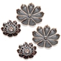Miniatyrbillede 1 af 8: 2 stk. Lotus Røgelse Brænder Pindeholder Zinklegering Multihul Askefanger Husholdning Indendørs Håndværk