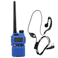 Miniatyrbild 2 av 8: Bärbar Walkie Talkies Set Handhållen LCD-display Walky Talky med Öronsnäcka 100‑240VBlå EU-kontakt 100‑240V