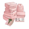 Miniatyrbillede 1 af 4: Rejse Organizer Opbevaringsposer Sæt - 8 Styk, Vandafvisende, Bærbar, Pink