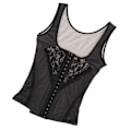 Miniatyrbillede 3 af 8: Åndbar Kvinde Vægttab Korset Høj Elastisk Talje Slankning Body Shaping Bodysuit SortM
