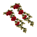 Miniatyrbillede 7 af 8: 2 stk. røde blomsterbroderede patches, delikate blomsterdetaljer, lyse farver, strygepatches til tøj, håndtasker, hatte, bukser