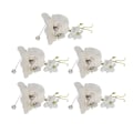 Miniatyrbilde 1 av 7: Elegant kunstig hvit bryllupsboutonniere for menn (5 stk)
