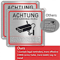 Miniatyrbilde 5 av 5: Videoovervåkingsskilt, Videoovervåking Privat Eiendom, 15 X 15 cm Metall Advarsel Videoovervåking