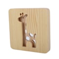 Miniatyrbillede 3 af 8: 3D Giraffe trælampe 360 ​​graders bestråling hult mønster varmt hvidt lys LED træ natlys til hjemmet i stuen