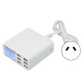 Miniatyrbilde 5 av 8: QC3.0 Flere USB Vegglader 6 Muti Port USB Adapter Strømplugg Rask Lading Blokk Terning med LED-skjerm 100-240VAU Plugg