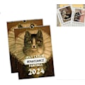 Miniatyrbild 1 av 5: Katt Väggkalender 2024, Fula Katter I Renässansmålning Kalender 2024, Rolig Renässans Kattkalender, 12 Månaders Kattkalendrar Gåvor Zekai 2st