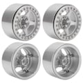 Miniatyrbilde 4 av 8: 4 stk. Beadlock-hjul i aluminiumlegering med fem eiker, lette mikro-crawlerhjul til Axial For SCX10 90046 RC-bilSølv