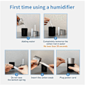 Miniatyrbillede 5 af 5: USB Billadshumidificator Lille Skrivebords-Humidificator 220ml Ultra Stille Natlys Hvid Sølv