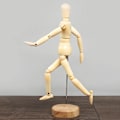 Miniatyrbillede 4 af 6: Tegnemodel i træ - Menneskelig model til tegning og maling - 13 cm kunstnerisk model med base og fleksibel krop