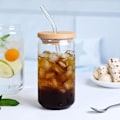 Pikkukuva 4 / 5: Juomalasit sarjalla bambukannet ja lasipilli, 550ml/400ml - Uudelleenkäytettävä Boba-kuppi