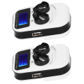Miniatyrbillede 5 af 8: 2 stk. LCD-knapbatterioplader til LIR2016 LIR2025 LIR2032 ML2016 ML2025 ML2032 CR2032 EU-stik 100‑240V