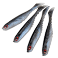 Miniatyrbilde 6 av 8: 4PCS AR48 75mm/3.2g T-hale mykt agn dobbelt farger kunstig fiske lokke wobbler takle svart rygg