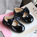 Miniatyrbillede 1 af 3: Fashion Bow Hollow Out Non-slip Læder Prinsesse Sko til Småbørn Piger - Sort (3.5-4 År)