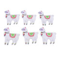 Miniatyrbillede 2 af 8: 6 stk. strygejern på patches tegneserie alpaca form DIY bomuld broderi tøj patches badge patches dekoration