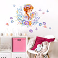 Miniatyrbild 4 av 5: Väggdekal Blomma Fjärilar Flickväggdekal för Sovrum Vardagsrum