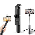 Miniatyrbillede 2 af 8: 6 i 1 trådløs Bluetooth Selfie Stick med Fill Light Trådløs Bluetooth Foldbar Mini Tripod 360° roterende telefonholder