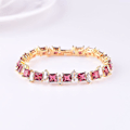 Miniatyrbillede 3 af 3: Damearmbånd Guldbelagt/platin Cubic Zirconia, hvid