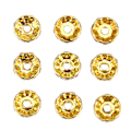 Miniatyrbilde 2 av 8: 100 stk/sett Legering rhinestone løs sjarm spacer perle for smykker å lage (gull 8 mm)