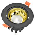 Miniatyrbillede 8 af 8: LED Downlight Aluminium Justerbar Vinkel Støvtæt Indbygget Loft Spotlight til Stue Soveværelse 100‑264V Sort Skal Gylden Kop