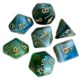 Pikkukuva 5 / 5: 7 x Maalatut Monitahokkaat Nopat Perhepelit DND RPG MTG Korttipeleihin Perheille B