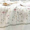 Miniatyrbild 4 av 5: Bomullstäcke Ren färg Hemmode Elegant Tencel Broderimönster Bomull Sommar Kyltäcke Vit 2 X Örngott 48x74cm