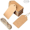 Miniatyrbilde 5 av 5: Brune Prislapper med Snor | Kraft Bagasjelapper | Håndverkslapper | Gavemerkelapper i Papir | 100 stk 5 X 3 Cm med Jutesnor DIY For Gaver Zekai