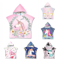 Miniatyrbild 2 av 3: Unicorn Hooded Kids Beach Handduk för pojkar och flickor - Snabbtorkande toddler Pool Wrap