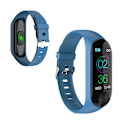 Miniatyrbillede 4 af 8: Farve skærm smart armbånd hjertefrekvens tracking blodtryk søvn monitor armbånd (blå)