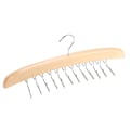 Pikkukuva 8 / 8: Puinen solmioripustin 24 koukkua pyörivä vyön pidike kaappi solmiot organizer beige