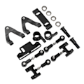 Miniatyrbild 5 av 8: RC Aluminium Övre nedre upphängningsarm Styrkopp Hexadapter Set för WPL D12 RC CarBlack