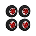 Pikkukuva 6 / 8: 4 kpl 7 mm:n metallivanteen kumirenkaat AXIAL SCX24 1/24 RC-autoon, päivitystarvikkeet, punainen