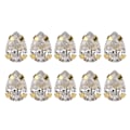 Miniatyrbild 1 av 8: 10 st sy rhinestones gyllene klo DIY rosett kläder tillbehör 7x10mm vit