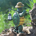 Miniatyrbillede 2 af 5: Skildpaddeformet havestatue med lampe til 7,54,512,5 cm