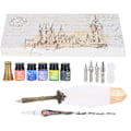 Miniatyrbild 1 av 8: Kalligrafi Pen Set Glas Bläck Fjäder Fountain Pen med Utbytbart Spets Skriv Present Box KitSP118839 Guldhuvud Rosa