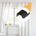 Miniatyrbild 5 av 5: Justerbar väggfäste för gardinstångsfäste set om 4, draperistångshållare för kontor i hemmet i sovrummet med 8 fästskruvar (svart)