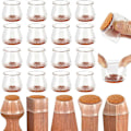 Miniatyrbillede 1 af 2: Stolebensbeskytter, møbelglidere til trægulve, silikone stolebensbeskytter til at beskytte gulvet mod ridser og støj, Transparent/16 stk.
