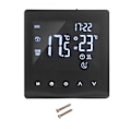 Miniatyrbillede 1 af 8: Digital termostat LCD-skærm programmerbar smart touch-skærm gulvvarme kedelcontroller sort AC90‑240V K2MRH3A