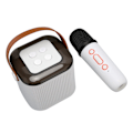 Pikkukuva 8 / 8: Karaoke-kone Stereo RGB-valo Kannettava Bluetooth-kaiutin 1 mikrofonilla kotijuhliin Valkoinen
