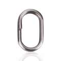 Miniatyrbilde 1 av 8: 100 stk rustfritt stål ovale delte ringer Svingbar Snap fiskeredskapskobling (9x15mm)