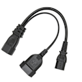 Pikkukuva 4 / 8: IEC320 C14–IEC320 C13 ja EU- power Professional Y -jakajan power johto 12,6 tuumaa 10 A 250 V