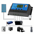Pikkukuva 5 / 8: 12V 24V älykäs aurinkokennojen lataussäädin PWM Auto Solar Cell Panel Regulator lisävaruste 10A